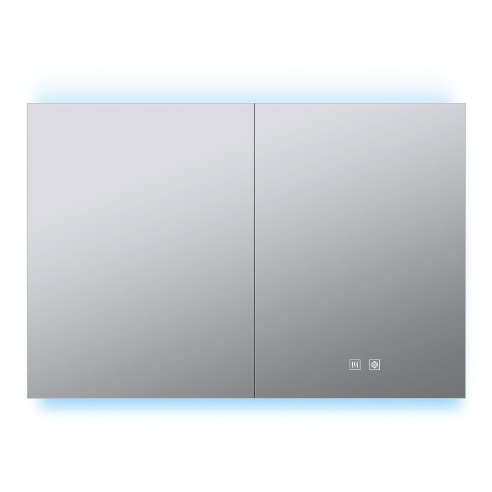 Corsica 40 in W x 28 in H Surface-Mount LED Mirror Medicine Cabinet with Defogger