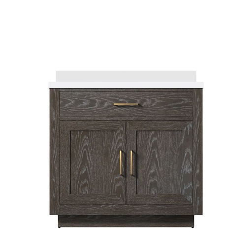 [LVA36SK300] Abbey 36 in W x 22 in. D Brown Oak Single Bath Vanity and Cultured Marble Top