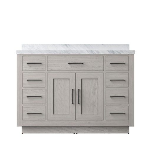 [LVA48SM100] Abbey 48 in W x 22 in. D White Oak Single Bath Vanity and Carrara Marble Top