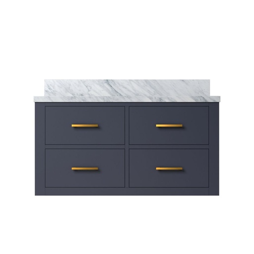 [LVC36SE100] Castor 36 in W x 22 in. D Blue Double Bath Vanity and Carrara Marble Top