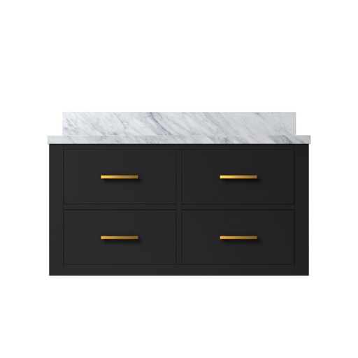 [LVC36SL100] Castor 36 in W x 22 in. D Black Double Bath Vanity and Carrara Marble Top