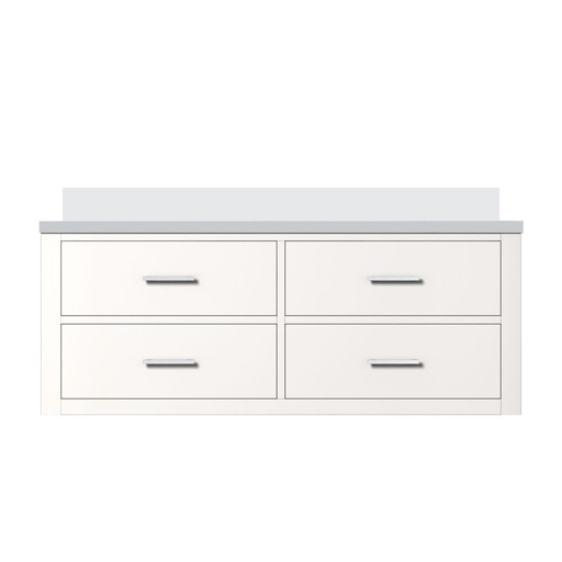[LVC48SA200] Castor 48 in W x 22 in. D White Double Bath Vanity and White Quartz Top