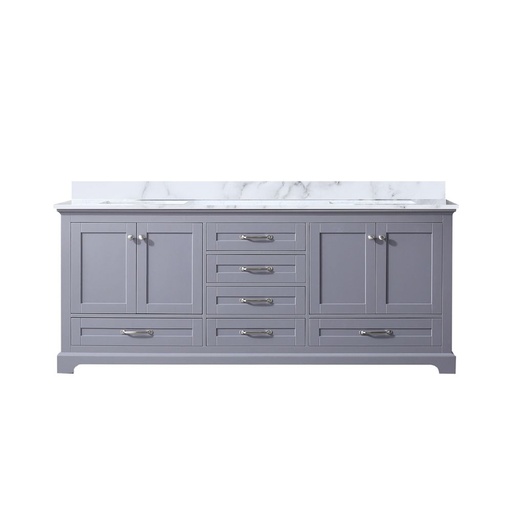 [LVD80DB100] Dukes 80 in. W x 22 in. D Dark Grey Double Bath Vanity and Carrara Marble Top