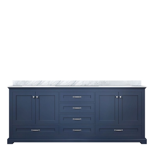 [LVD80DE100] Dukes 80 in. W x 22 in. D Navy Blue Double Bath Vanity and Carrara Marble Top