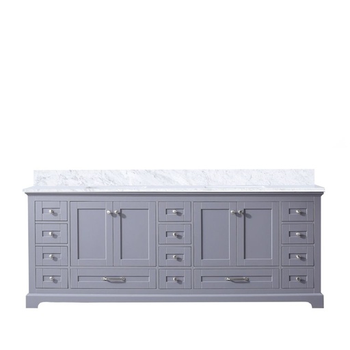 [LVD84DB100] Dukes 84 in. W x 22 in. D Dark Grey Double Bath Vanity and Carrara Marble Top