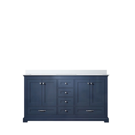 [LVD60DE300] Dukes 60 in. W x 22 in. D Navy Blue Double Bath Vanity and Cultured Marble Top