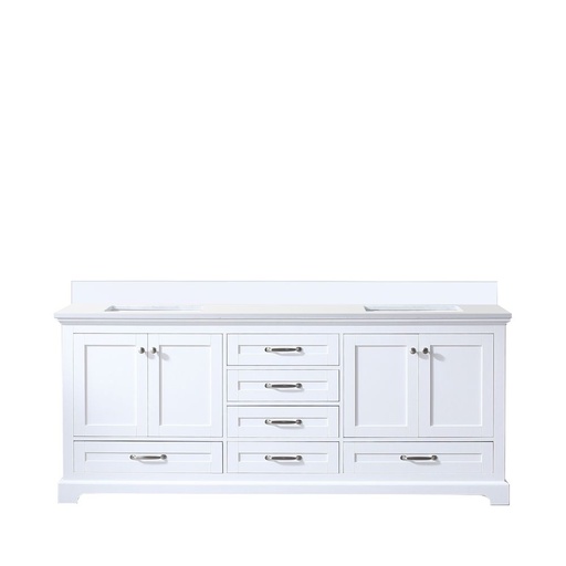 [LVD80DA300] Dukes 80 in. W x 22 in. D White Double Bath Vanity and Cultured Marble Top