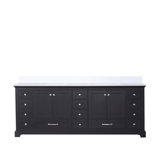 [LVD84DG300] Dukes 84 in. W x 22 in. D Espresso Double Bath Vanity and Cultured Marble Top