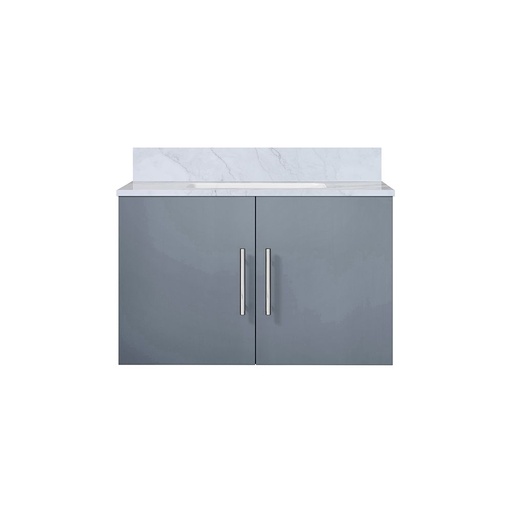 [LVG30SB100] Geneva 30 in. W x 22 in. D Dark Grey Bath Vanity and Carrara Marble Top