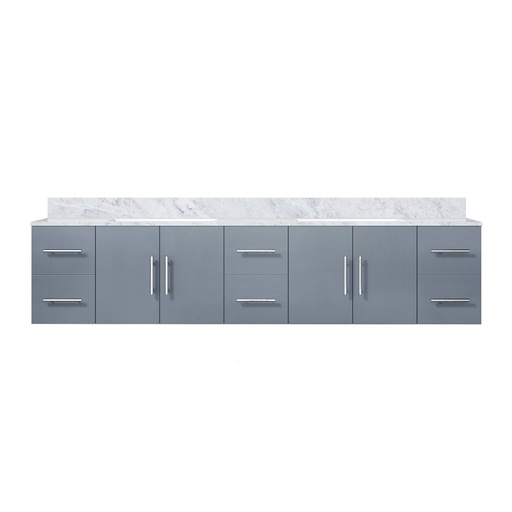 [LVG84DB100] Geneva 84 in. W x 22 in. D Dark Grey Double Bath Vanity and Carrara Marble Top