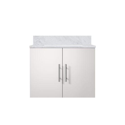 [LVG24SM100] Geneva 24 in. W x 22 in. D Glossy White Bath Vanity and Carrara Marble Top