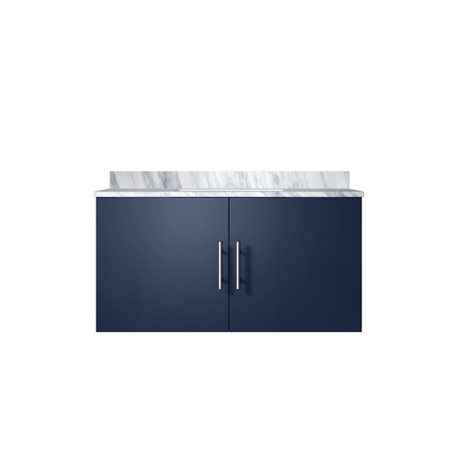 [LVG36SE100] Geneva 36 in. W x 22 in. D Navy Blue Bath Vanity and Carrara Marble Top