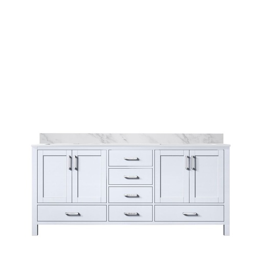 [LVJ72DA100] Jacques 72 in. W x 22 in. D White Double Bath Vanity and Carrara Marble Top