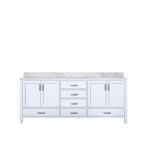 [LVJ80DA100] Jacques 80 in. W x 22 in. D White Double Bath Vanity and Carrara Marble Top