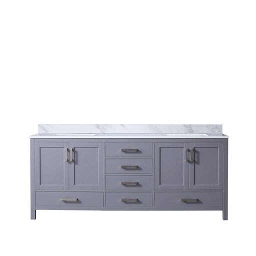 [LVJ80DB100] Jacques 80 in. W x 22 in. D Dark Grey Double Bath Vanity and Carrara Marble Top