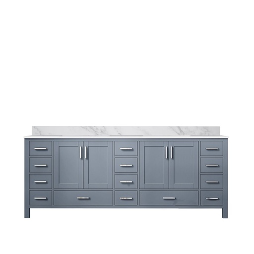 [LVJ84DB100] Jacques 84 in. W x 22 in. D Dark Grey Double Bath Vanity and Carrara Marble Top