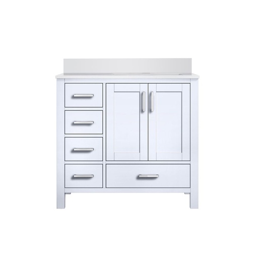 [LVJ36SA300R] Jacques 36 in. W x 22 in. D Right Offset White Bath Vanity and Cultured Marble Top