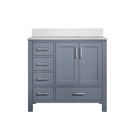 [LVJ36SB300R] Jacques 36 in. W x 22 in. D Right Offset Dark Grey Bath Vanity and Cultured Marble Top