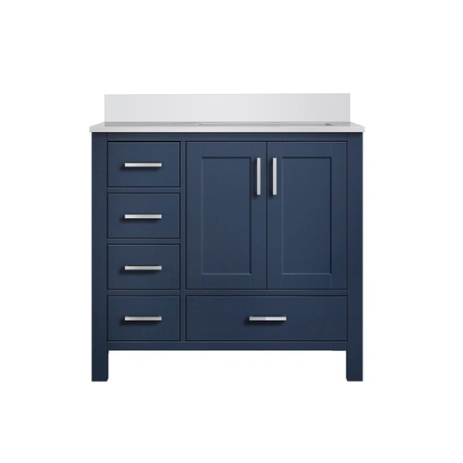 [LVJ36SE300R] Jacques 36 in. W x 22 in. D Right Offset Navy Blue Bath Vanity and Cultured Marble Top