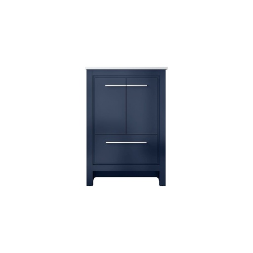 [LVLF24SNB200] Lafarre 24 in W x 20 in. D Navy Blue Bath Vanity and White Quartz Top