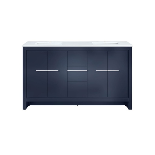 [LVLF60DNB300] Lafarre 60 in W x 20 in. D Navy Blue Double Bath Vanity and Cultured Marble Top
