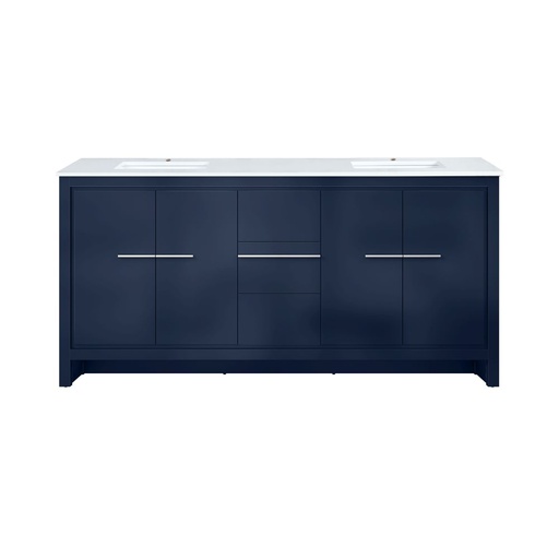 [LVLF72DNB300] Lafarre 72 in W x 20 in. D Navy Blue Double Bath Vanity and Cultured Marble Top