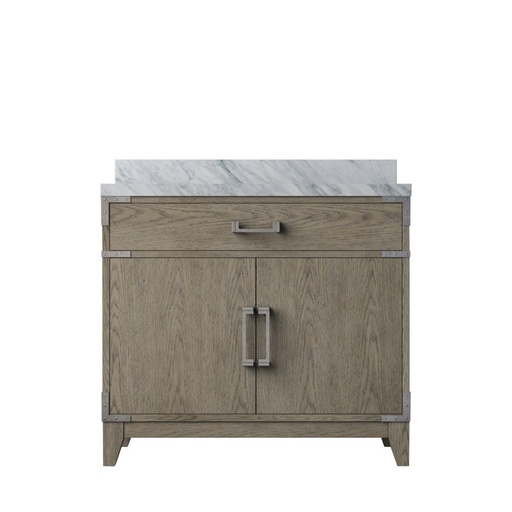 [LVL36SR100] Laurel 36 in W x 22 in. D Grey Oak Single Bath Vanity and Carrara Marble Top