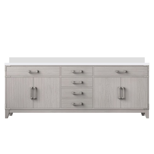[LVL84DM300] Laurel 84 in W x 22 in. D White Oak Double Bath Vanity and Cultured Marble Top