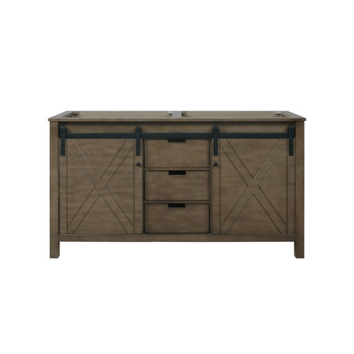 [LVM60DK000] Marsyas 60 in W x 22 in. D Rustic Brown Double Bath Vanity
