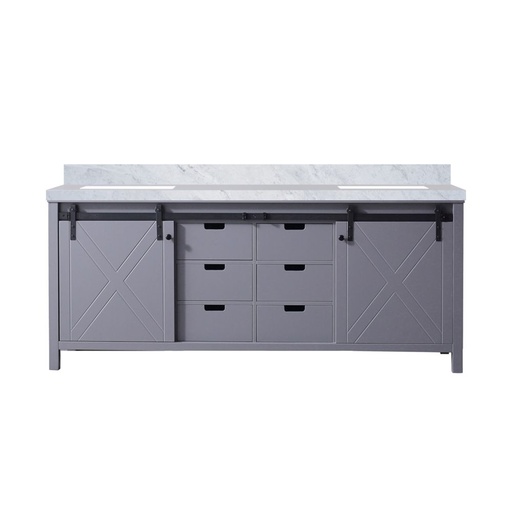 [LVM80DB100] Marsyas 80 in W x 22 in. D Dark Grey Double Bath Vanity and Carrara Marble Countertop