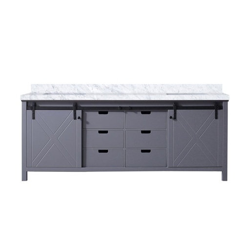 [LVM84DB100] Marsyas 84 in W x 22 in. D Dark Grey Double Bath Vanity and Carrara Marble Countertop