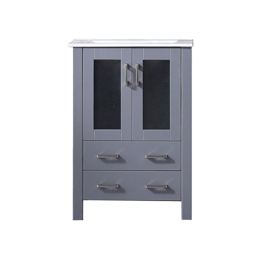 [LV341824SBES000] Volez 24 in W x 18.25 in. D Dark Grey Bath Vanity and White Ceramic Top
