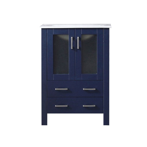 [LV341824SEES000] Volez 24 in W x 18.25 in. D Navy Blue Bath Vanity and White Ceramic Top