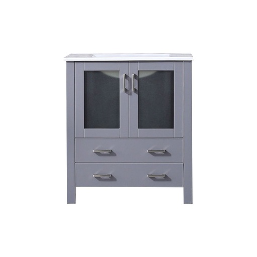 [LV341830SBES000] Volez 30 in W x 18.25 in. D Dark Grey Bath Vanity and White Ceramic Top