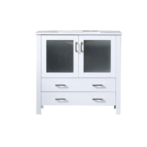 [LV341836SAES000] Volez 36 in W x 18.25 in. D White Bath Vanity and White Ceramic Top