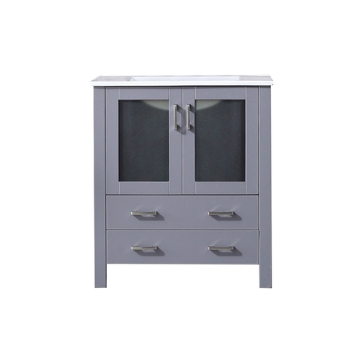 [LVV30SB600] Volez 30 in W x 18.25 in. D Dark Grey Bath Vanity and White Ceramic Top