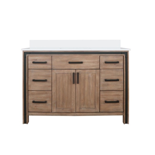 [LVZV48SN300] Ziva 48 in W x 22 in. D Rustic Barnwood Bath Vanity and Cultured Marble Top