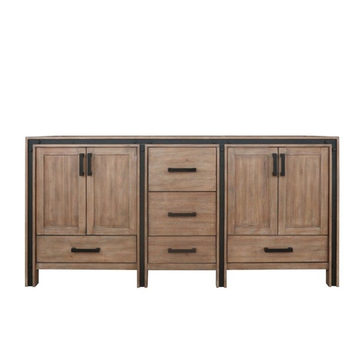 [LVZV72DN000] Ziva 72 in W x 22 in. D Rustic Barnwood Double Bath Vanity