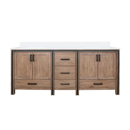 [LVZV80DN300] Ziva 80 in W x 22 in. D Rustic Barnwood Double Bath Vanity and Cultured Marble Top