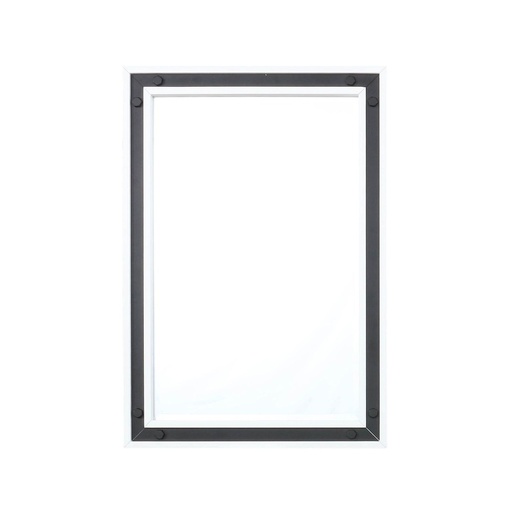 [LZV2232WHM] Ziva 22 in W x 32 in H White Mirror with Black Metal Inlay