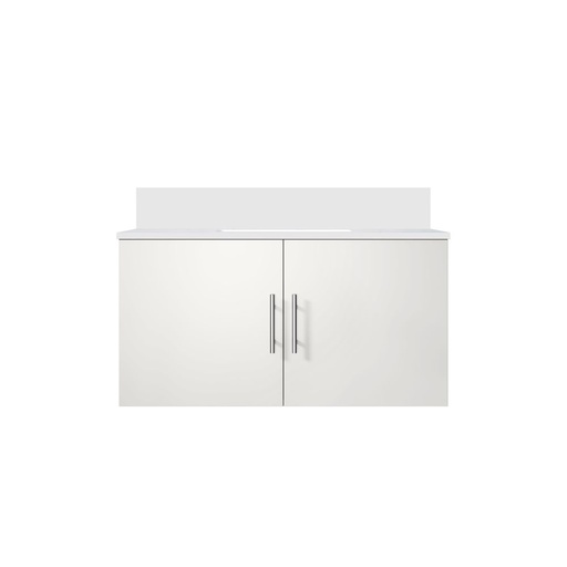 [LVG36SM300] Geneva 36 in. W x 22 in. D Glossy White Bath Vanity and Cultured Marble Top