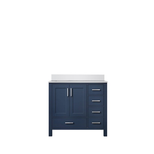 [LVJ36SE300L] Jacques 36 in. W x 22 in. D Left Offset Navy Blue Bath Vanity and Cultured Marble Top