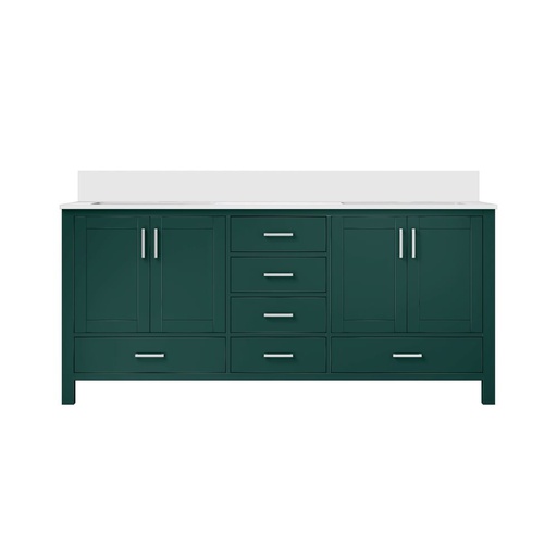 [LVJ72DG300] Jacques 72 in. W x 22 in. D Green Bath Vanity and Cultured Marble Top
