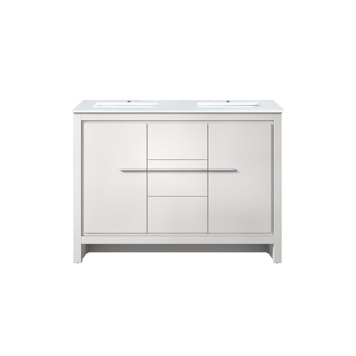 [LVLF48DW300] Lafarre 48 in W x 20 in. D White Double Bath Vanity and Cultured Marble Top