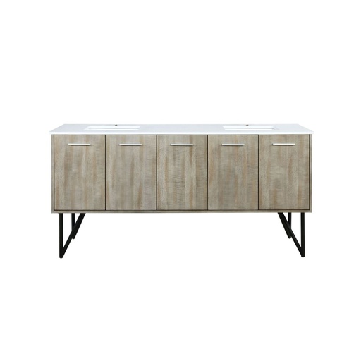 [LVLY72DRA300] Lancy 72 in W x 20 in. D Rustic Acacia Double Bath Vanity and Cultured Marble Top