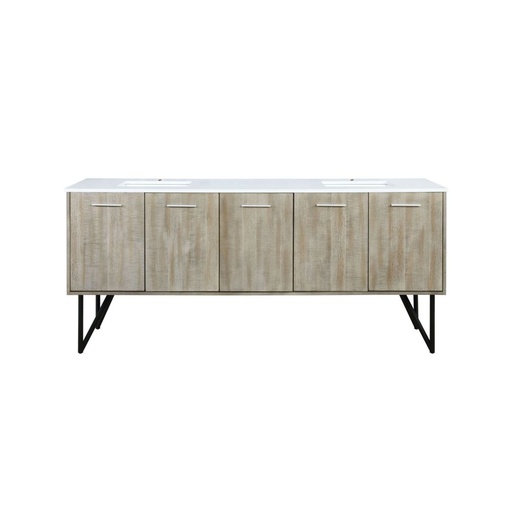 [LVLY80DRA300] Lancy 80 in W x 20 in. D Rustic Acacia Double Bath Vanity and Cultured Marble Top